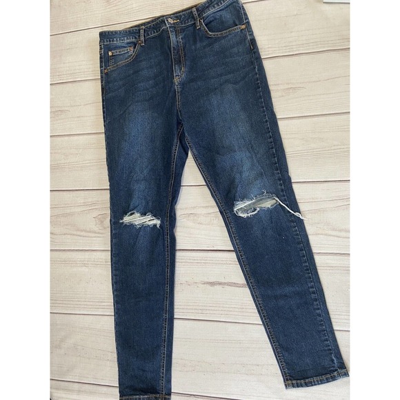 wild fable Denim - Wild Fable Womens High Rise Skinny Jeans Size 14 Blue Denim Distressed Stretch